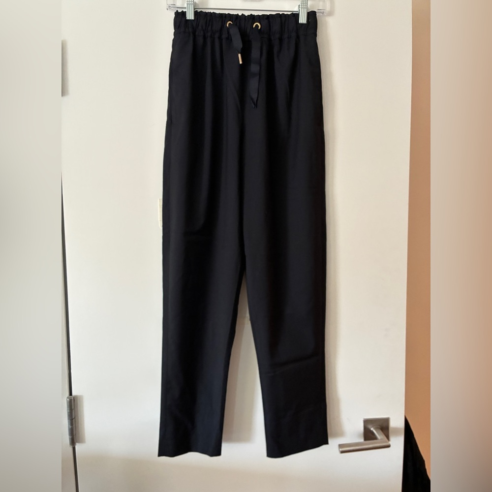 Fendi Women’s Navy Drawstring Dress Trousers